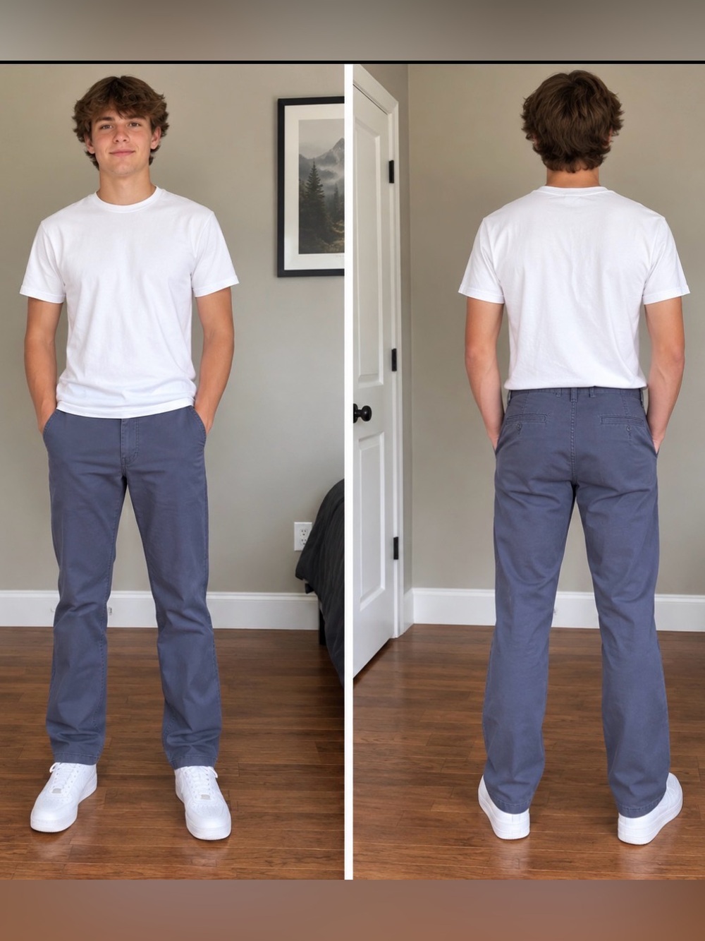 Old Navy Men's Straight Chinos in Slate Blue